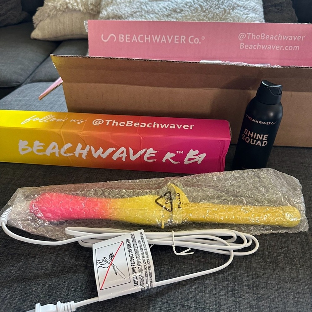 Beachwaver Co. Pink and Yellow Curling Iron